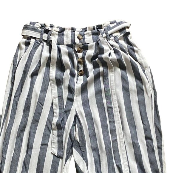 American Eagle Striped Paperback Trousers-Lightweight-Gray/White-M - Picture 3 of 9